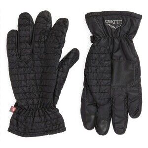 L.L. Bean Women’s Primaloft Packaway Quilted Black Gloves Sz Large New